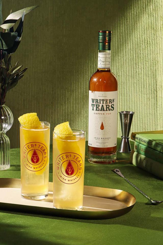 Two Irish Godfather cocktails featuring Writers' Tears Whiskey.